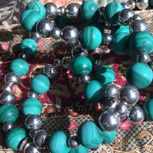 Tiffany & Co Vintage Malachite sterling necklace